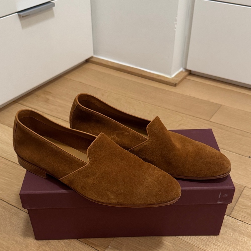 John Lobb Men's Brown Suede Loafers